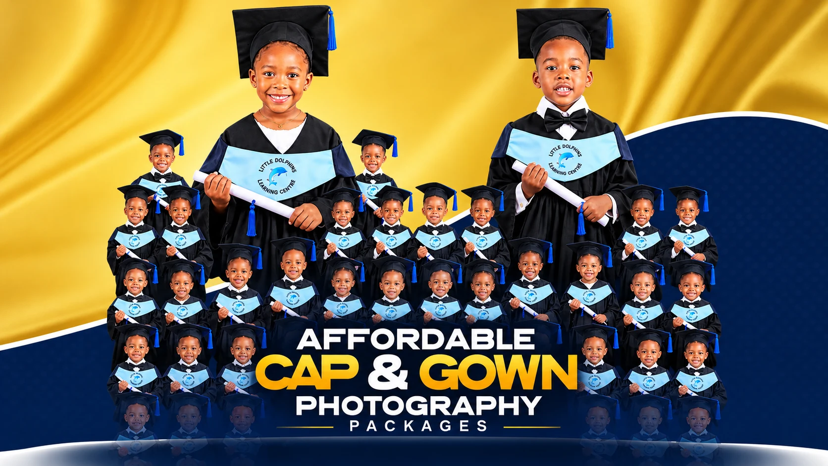 Affordable cap and gown graduation photography packages